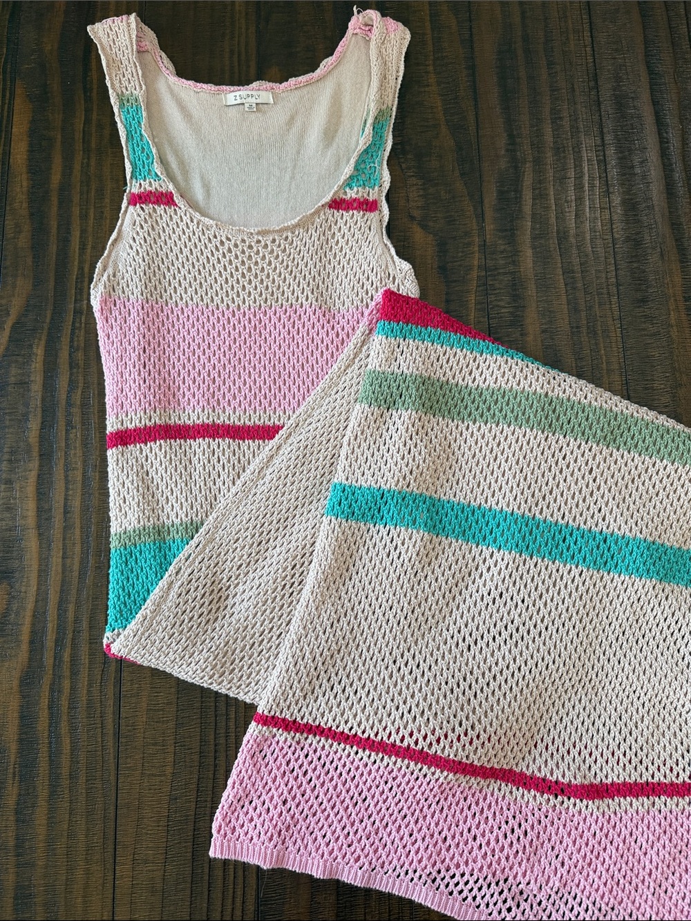 Z Supply Cream Knit Stripes Dress